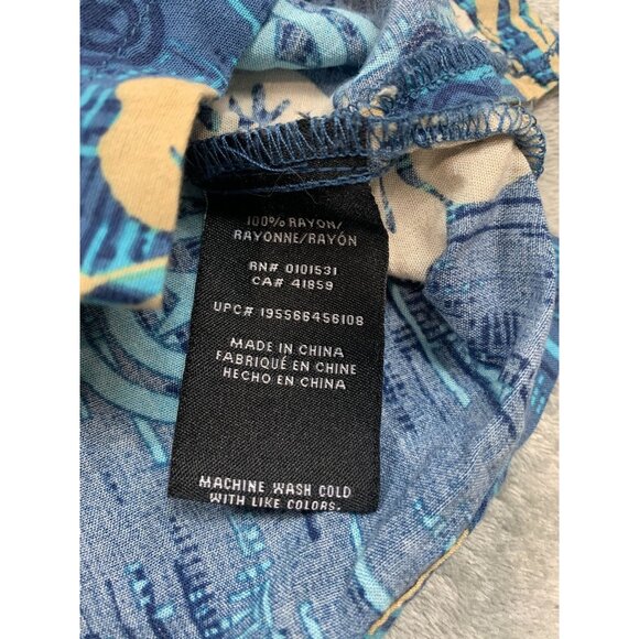 Marvel Men's small Hawaiian Shirt Captain America Blue Floral Print - Picture 6 of 8